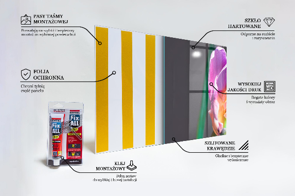 Panel szklany do kuchni Kolorowy Tęczowy Kwiat
