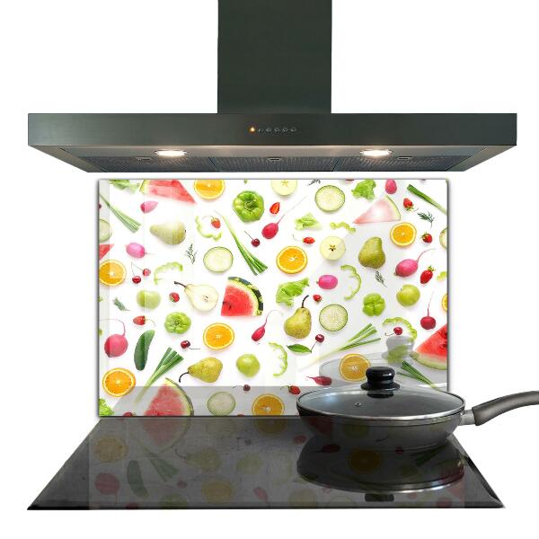 Panel kuchenny szklany Kompozycja ze Zdrowych Owoców