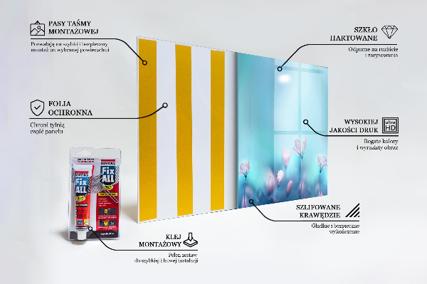 Panel szklany do kuchni Kwiaty za poranną Mgłą