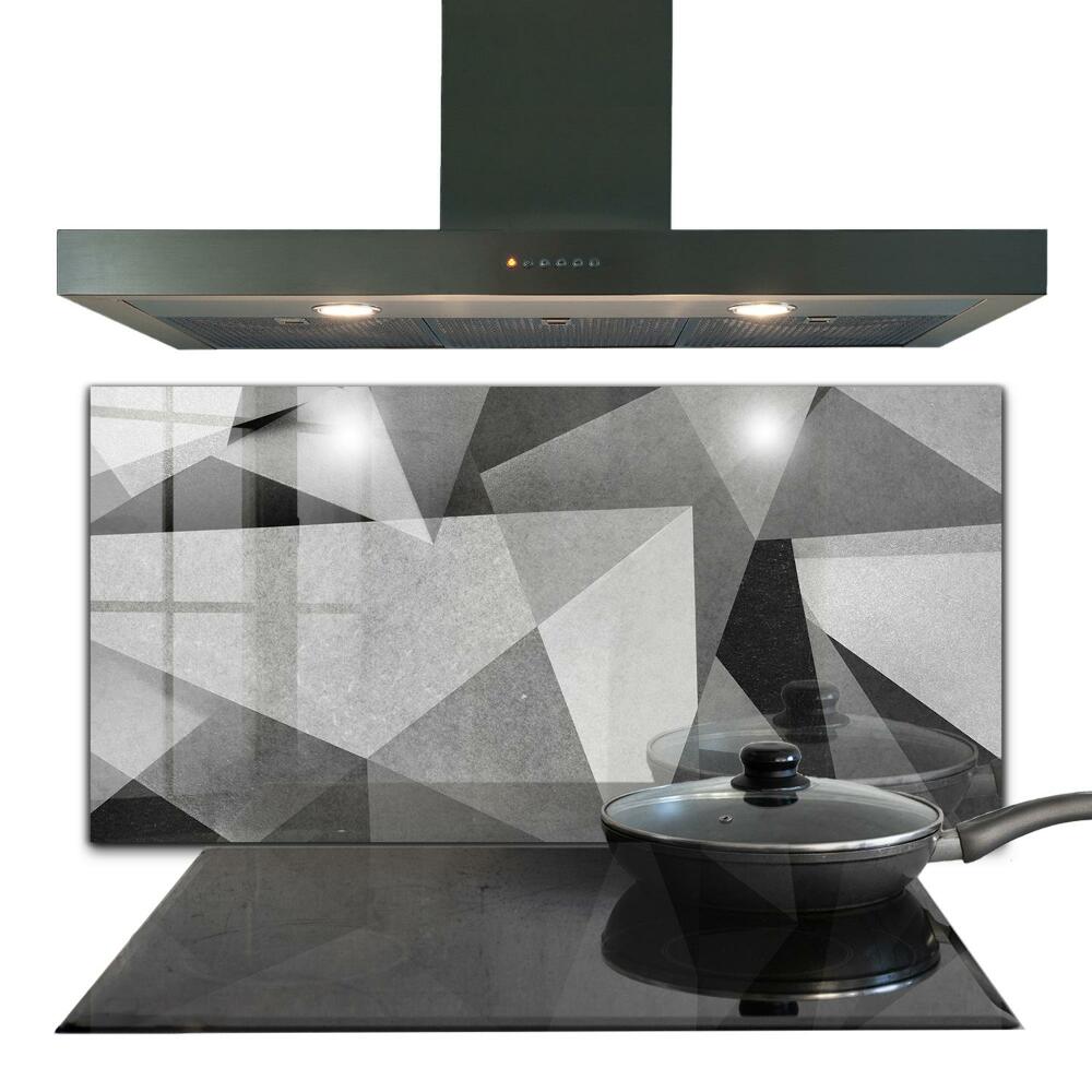 Panel szklany do kuchni Szara Geometryczna Abstrakcja