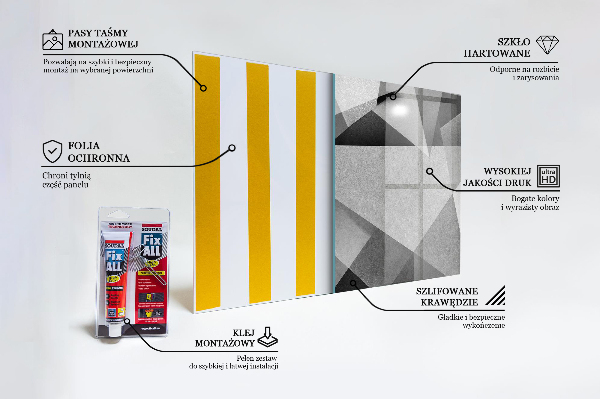 Panel szklany do kuchni Szara Geometryczna Abstrakcja