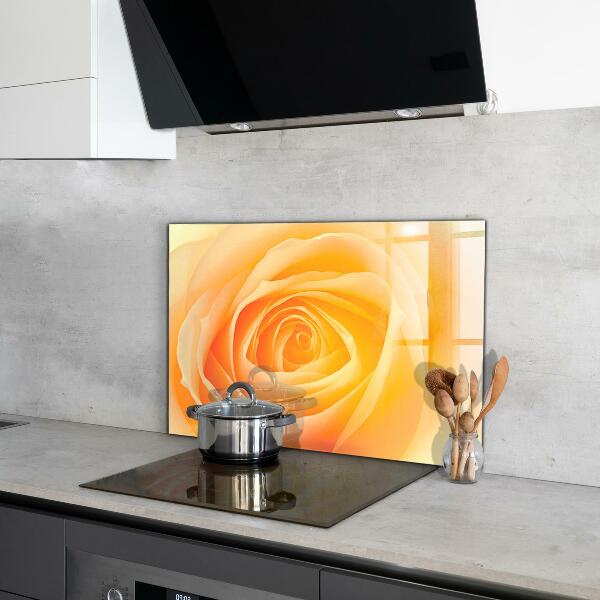 Lacobel do kuchni Żółta Róża Kwiat