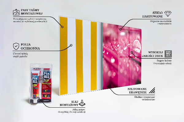 Lacobel do kuchni Różowa Roślina Kwiat