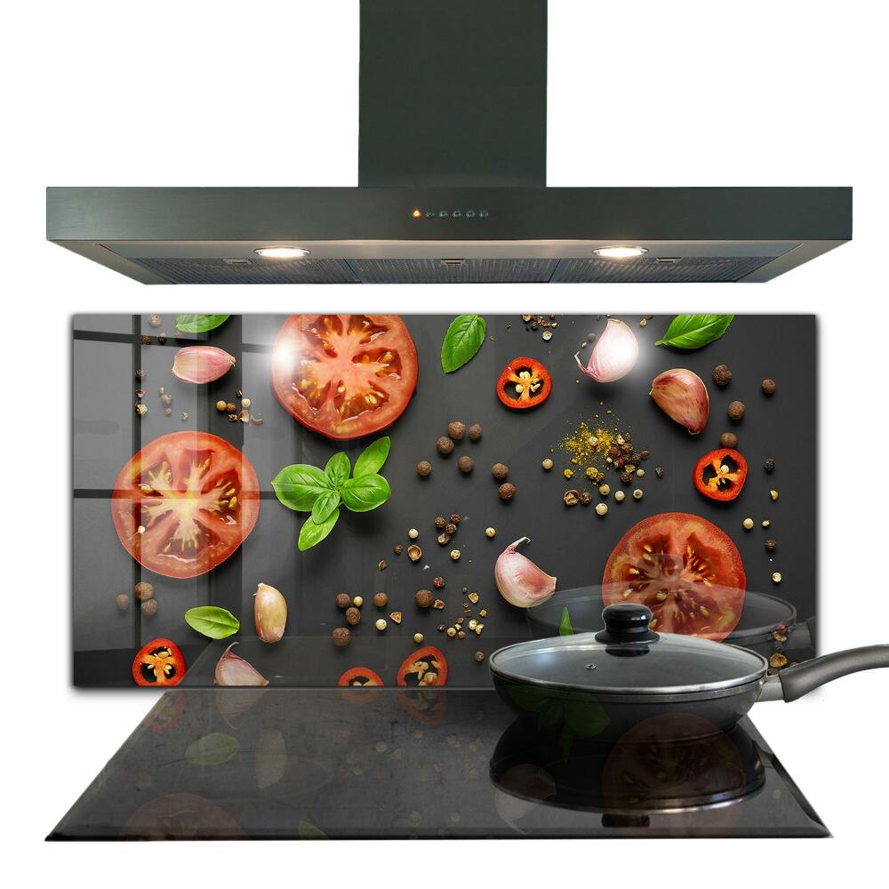 Panel kuchenny szklany Kuchnia Włoska Bazylia Pomidory