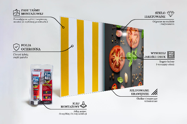 Panel kuchenny szklany Kuchnia Włoska Bazylia Pomidory