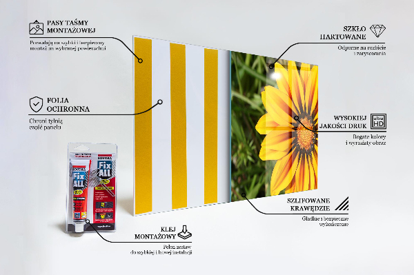 Lacobel do kuchni Żółty Kwiat na Łące