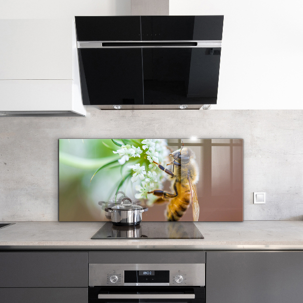 Panel szklany do kuchni Pszczoła Zbierająca Pyłek