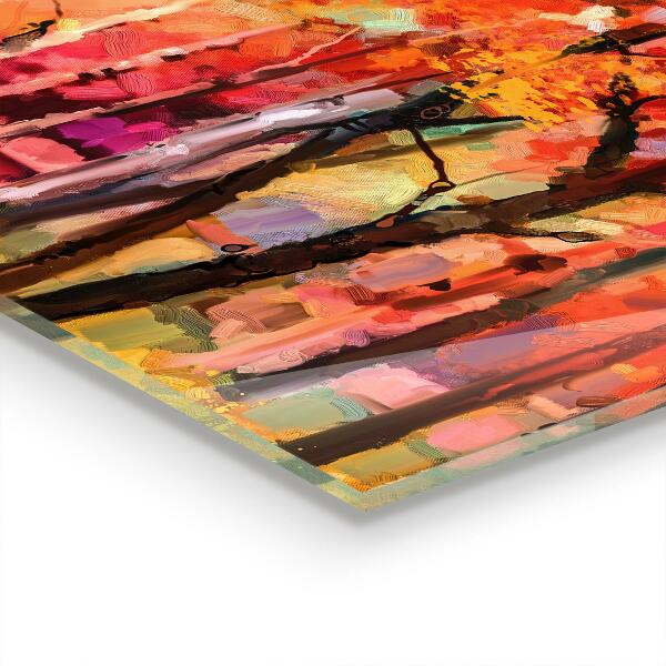 Panel szklany do kuchni Jesienne Drzewa w Parku