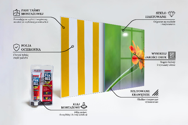 Panel szklany do kuchni Motyl na Kwiatku Lato