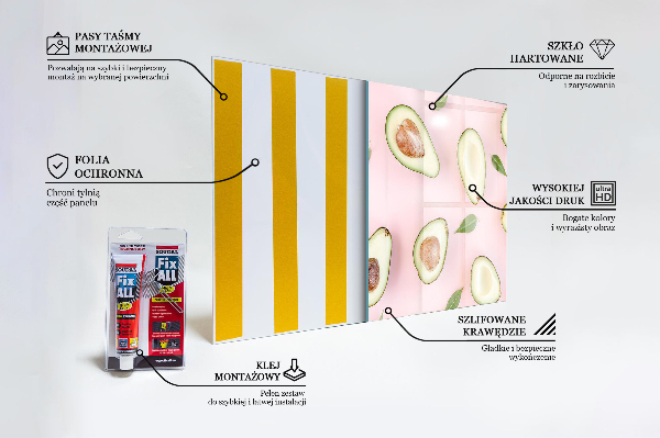 Panel kuchenny szklany Kompozycja z Awokado