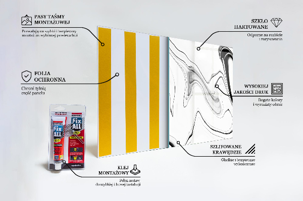 Panel szklany do kuchni Akwarela Monochromatyczna