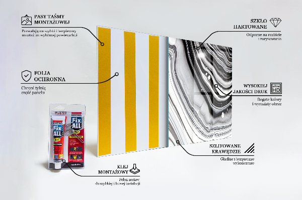 Panel szklany do kuchni Monochromatyczna Abstrakcja