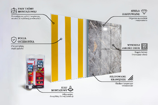 Lacobel do kuchni Szary Granit Marmur Kamień