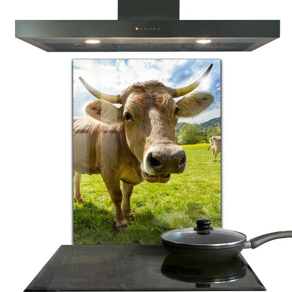 Panel szklany do kuchni Wiejski Klimat Krowa Pole