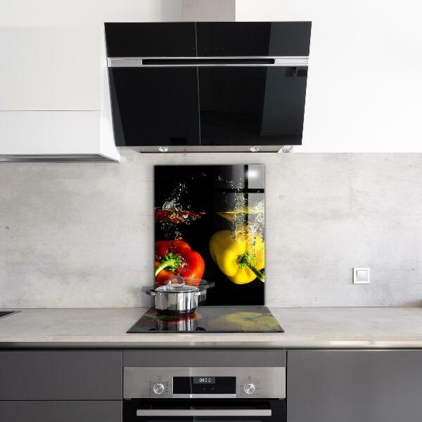 Panel kuchenny szklany Kolorowe Papryki pod Wodą