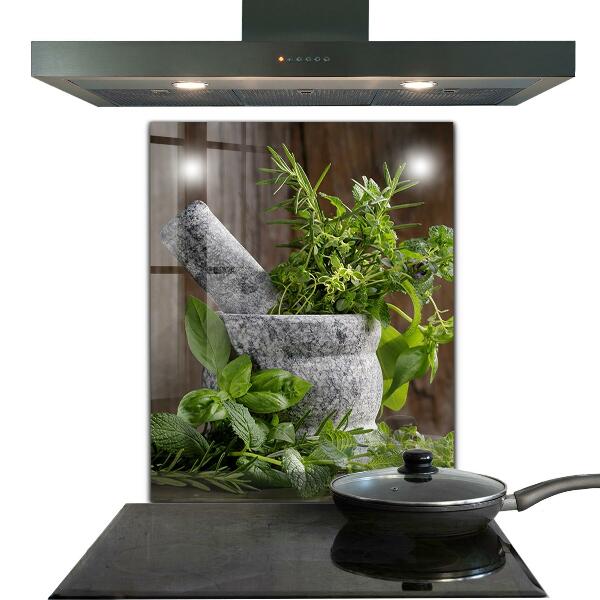 Panel kuchenny szklany Kamienny Moździerz Przyprawy