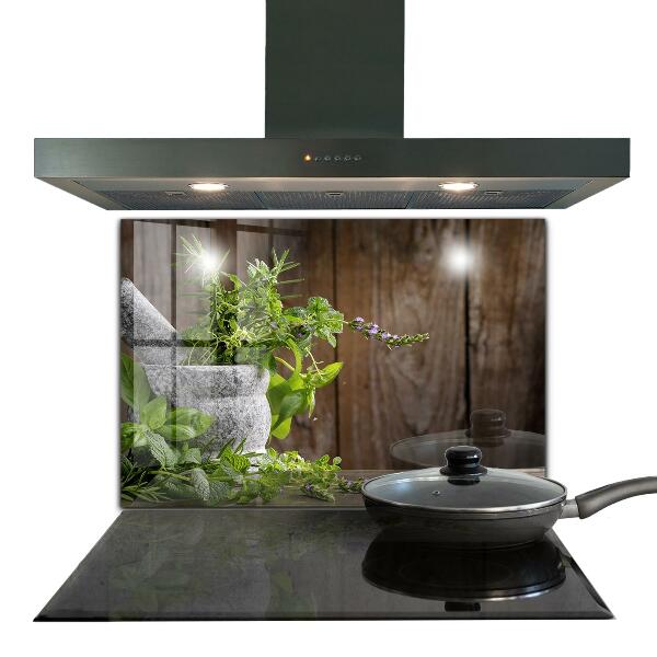 Panel kuchenny szklany Kamienny Moździerz Przyprawy