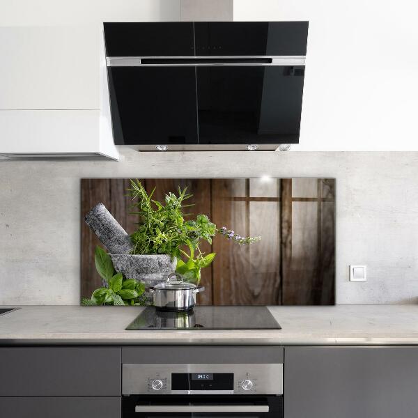 Panel kuchenny szklany Kamienny Moździerz Przyprawy