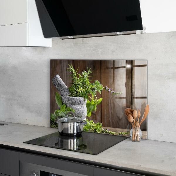 Panel kuchenny szklany Kamienny Moździerz Przyprawy