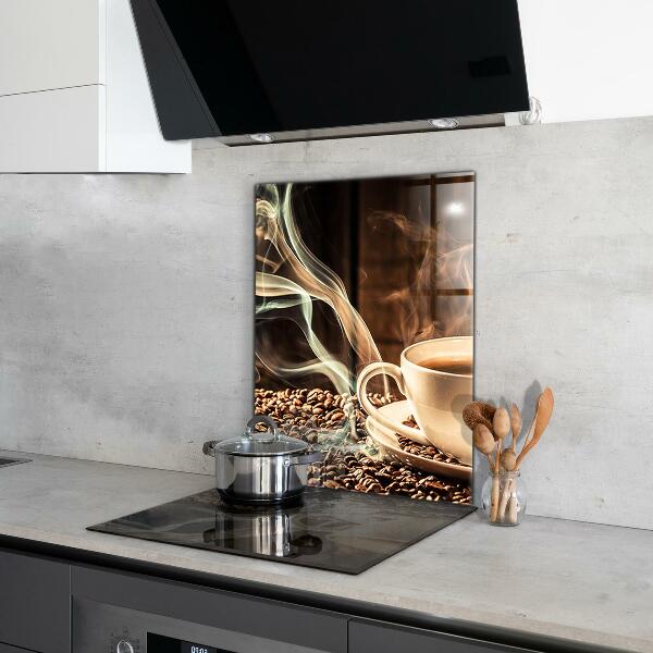 Lacobel do kuchni Filiżanka z aromatyczną Kawą