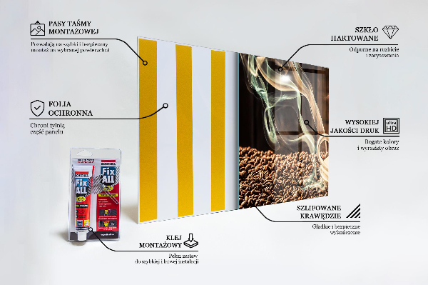 Lacobel do kuchni Filiżanka z aromatyczną Kawą