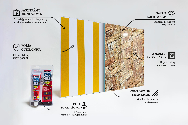 Lacobel do kuchni Pleciony Bambus Rattan Azja