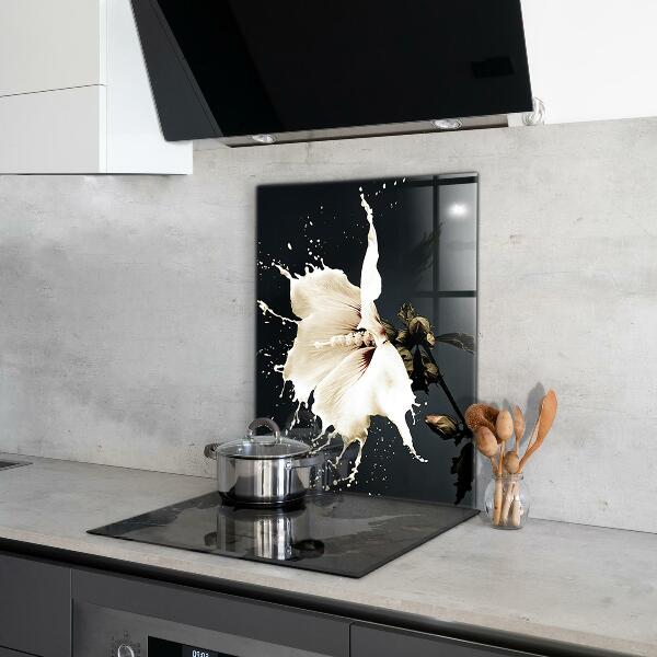 Szkło na ścianę do kuchni Abstrakcyjny Biały Kwiat