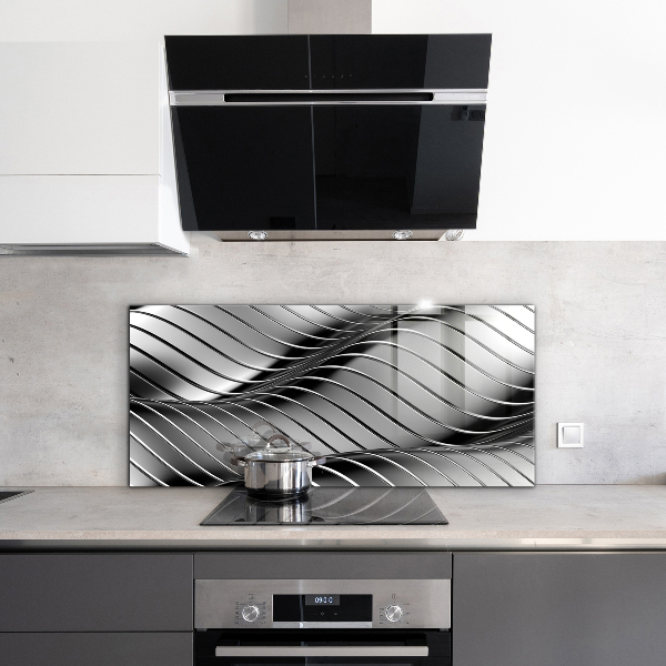 Panel szklany do kuchni Metalowe Fale Abstrakcja