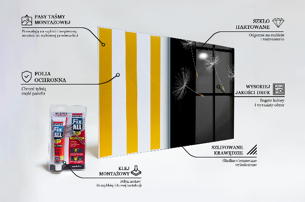 Szkło na ścianę do kuchni Dmuchawce na Wietrze