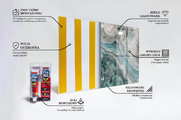 Panel szklany do kuchni Wzór Abstrakcyjny Wir Koloru