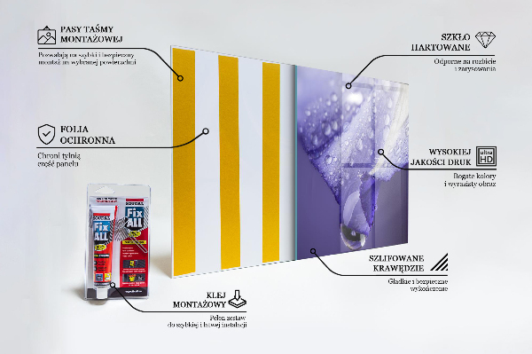 Szkło na ścianę do kuchni Płatek Fioletowego Kwiatu