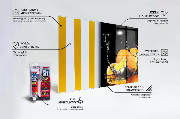 Panel szklany do kuchni Soczyste Pomarańcze