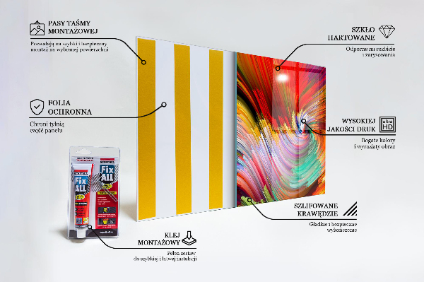 Panel szklany do kuchni Energiczna Mieszanka Barw