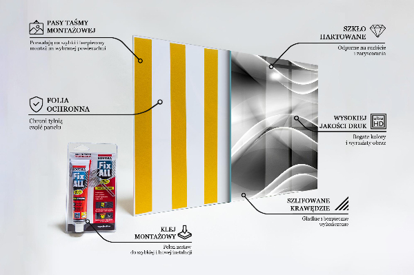 Panel szklany do kuchni Fale Abstrakcja