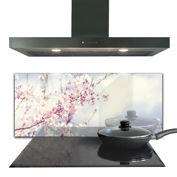 Szkło na ścianę do kuchni Delikatne Różowe Kwiaty