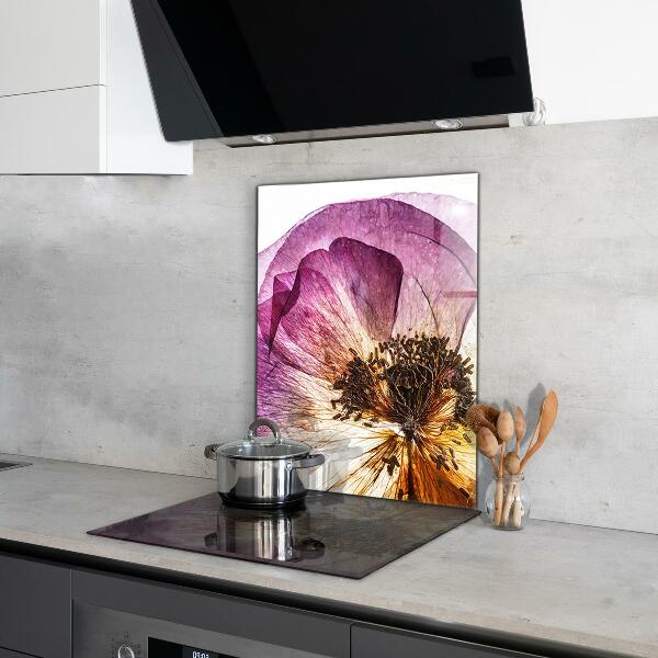 Szkło na ścianę do kuchni Delikatne Kwiaty Detale