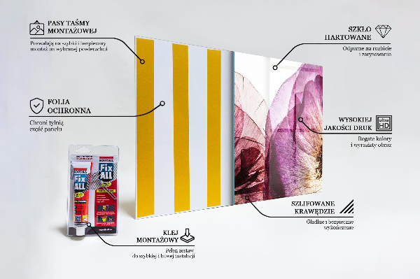 Szkło na ścianę do kuchni Delikatne Kwiaty Detale