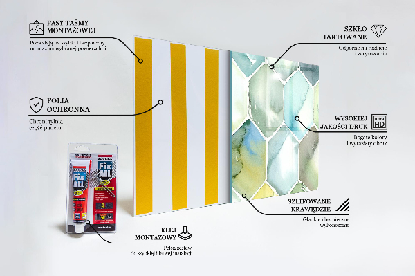 Panel szklany do kuchni Akwarela Geometryczne Wzory