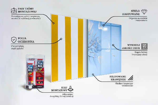 Szkło na ścianę do kuchni Delikatne Dmuchawce