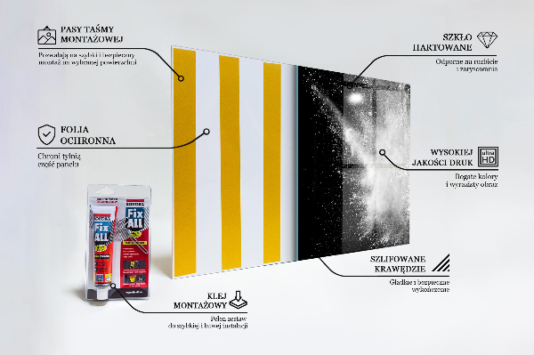 Panel szklany do kuchni Wybuch Proszku Abstrakcja