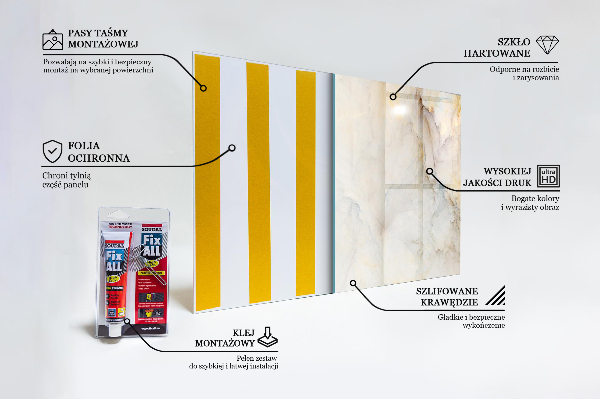Panel szklany do kuchni Abstrakcja Marmur