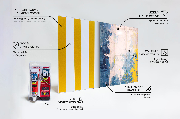 Panel szklany do kuchni Abstrakcja Kolorowa Farba