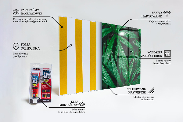 Szkło na ścianę do kuchni Egzotyczne Liście Dżungla