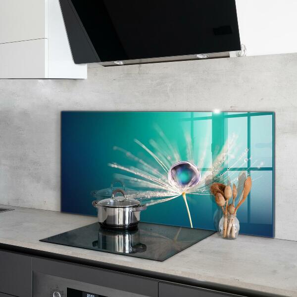 Szkło na ścianę do kuchni Mniszek z Kroplą Rosy