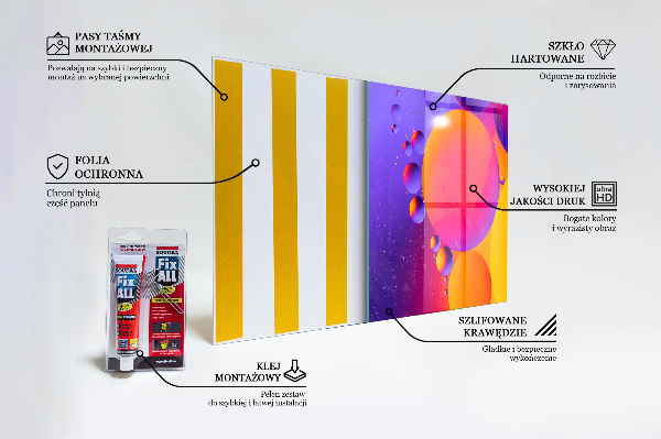Panel szklany do kuchni Kolorowe Okręgi
