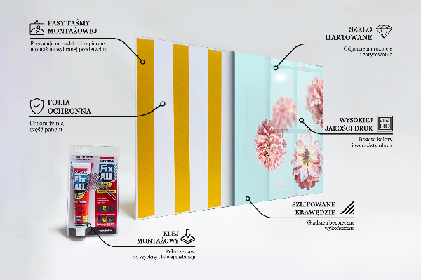 Szkło na ścianę do kuchni Kwiaty Kompozycja Powietrzna