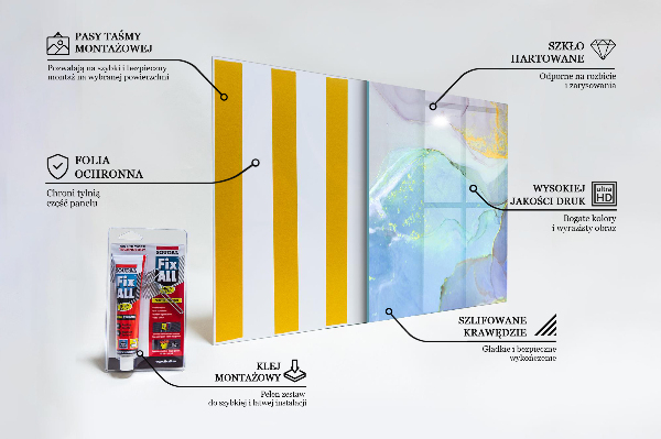 Panel szklany do kuchni Energia Błękitu Abstrakcja