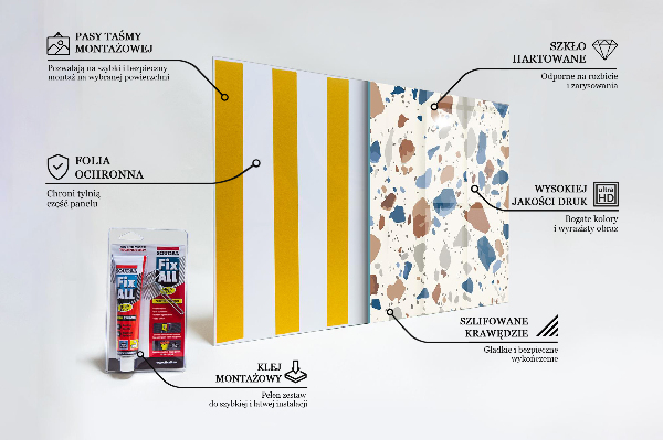 Szkło do kuchni na ścianę Terrazzo Lastryko Kamień