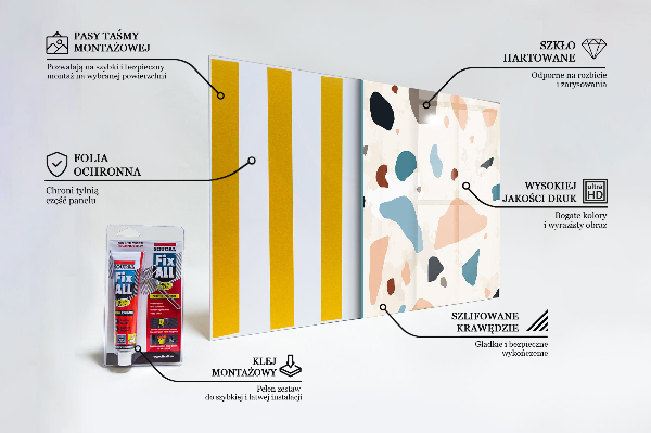 Szkło do kuchni na ścianę Terrazzo Lastryko Kamień