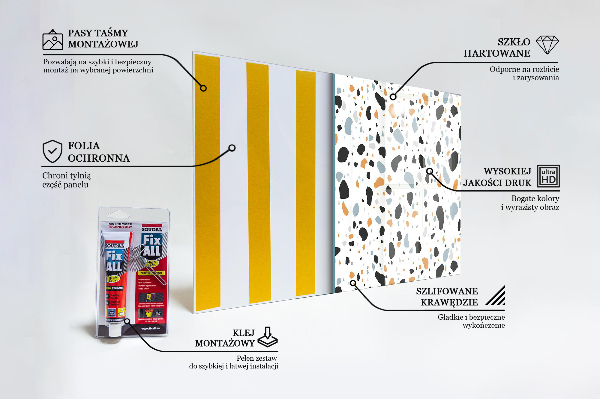 Szkło do kuchni na ścianę Lastryko Terazzo Kamień